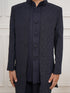 Boy's' Navy Blue Open Indowestern Set